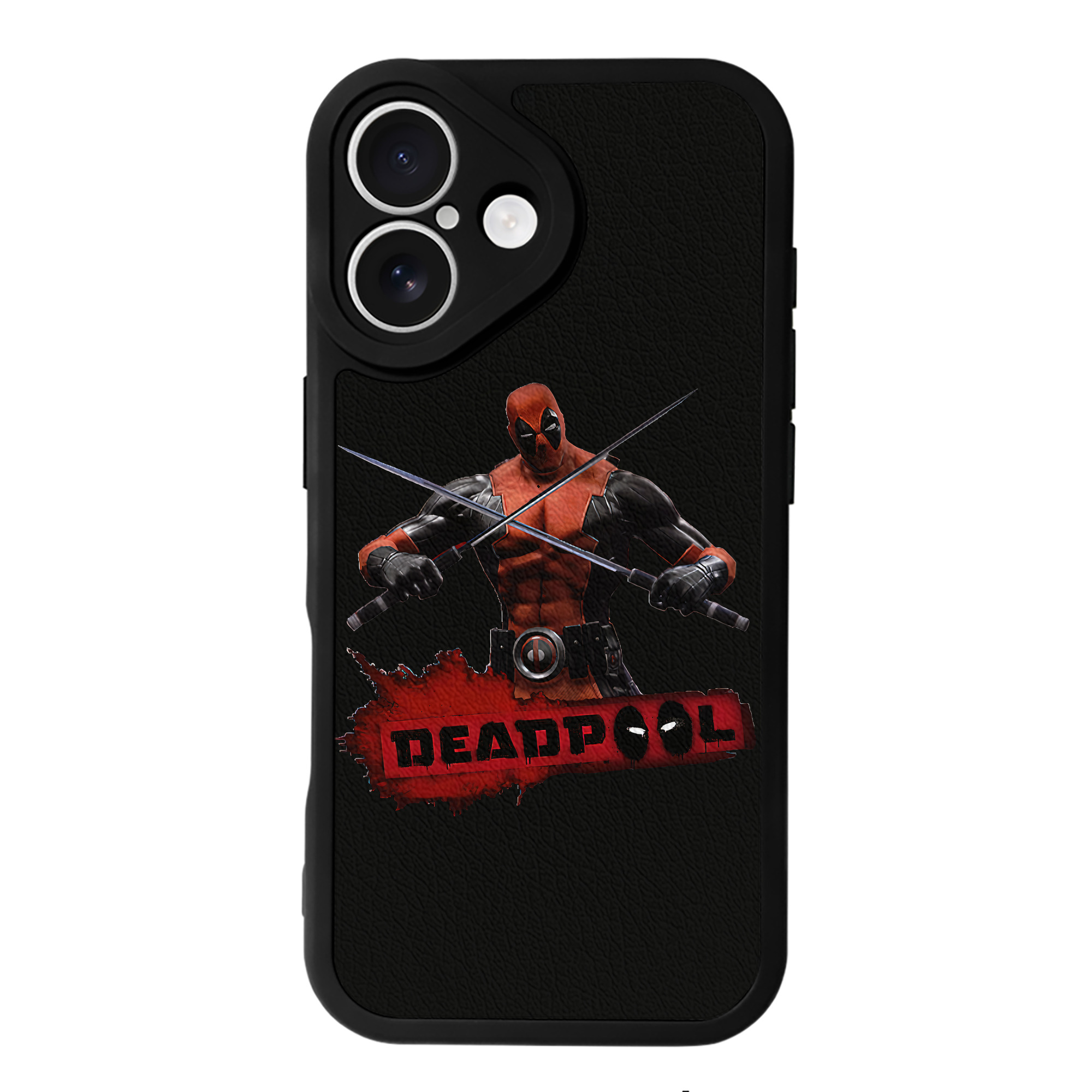 （画像用） Deadpool デッドプール 【iPhone 16シリーズ対応】シリコンスマホケース（レザー調） 材質：シリコン